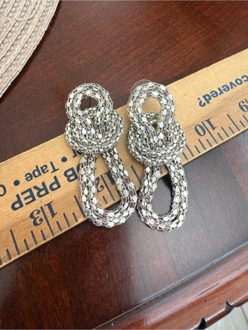 Vintage Silver Tone Pierced Earrings - Picture 1 of 2